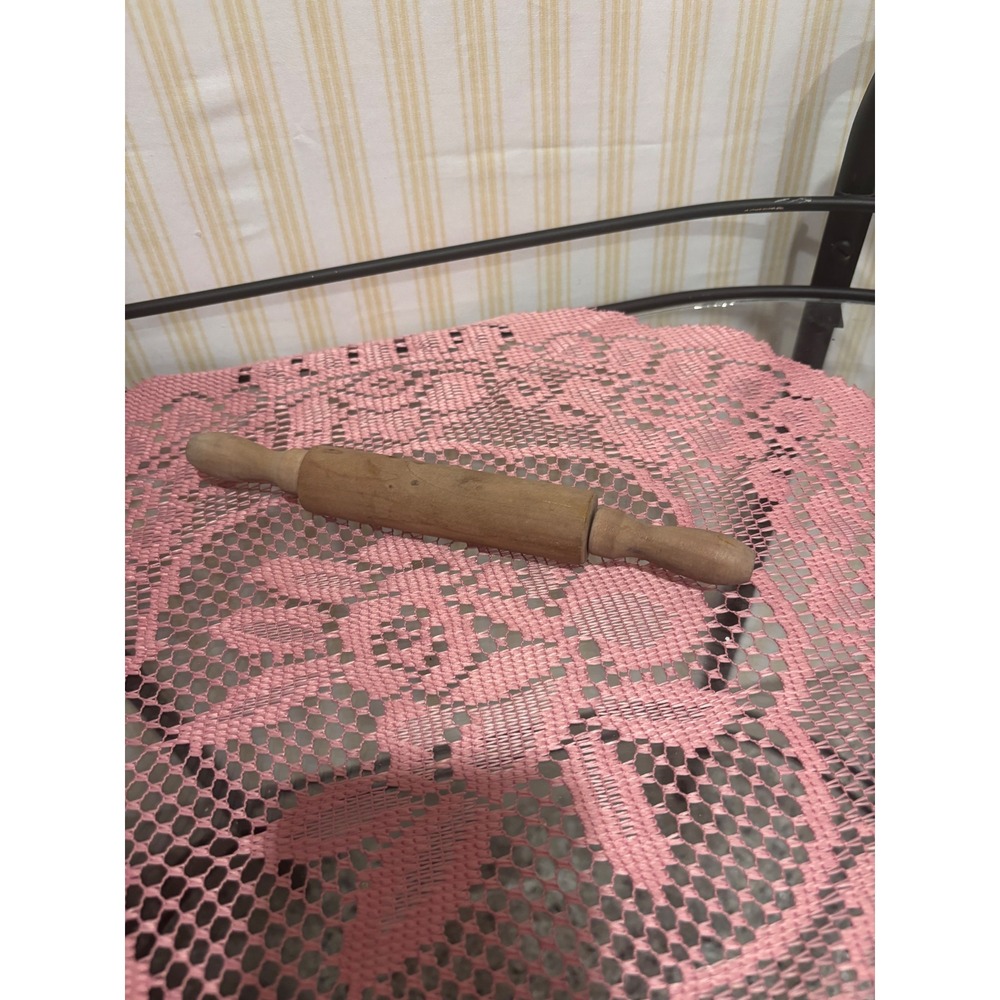 Vintage Wooden Rolling Pin Natural Wood Farmhouse Kitchen Decor Small 7 Inch